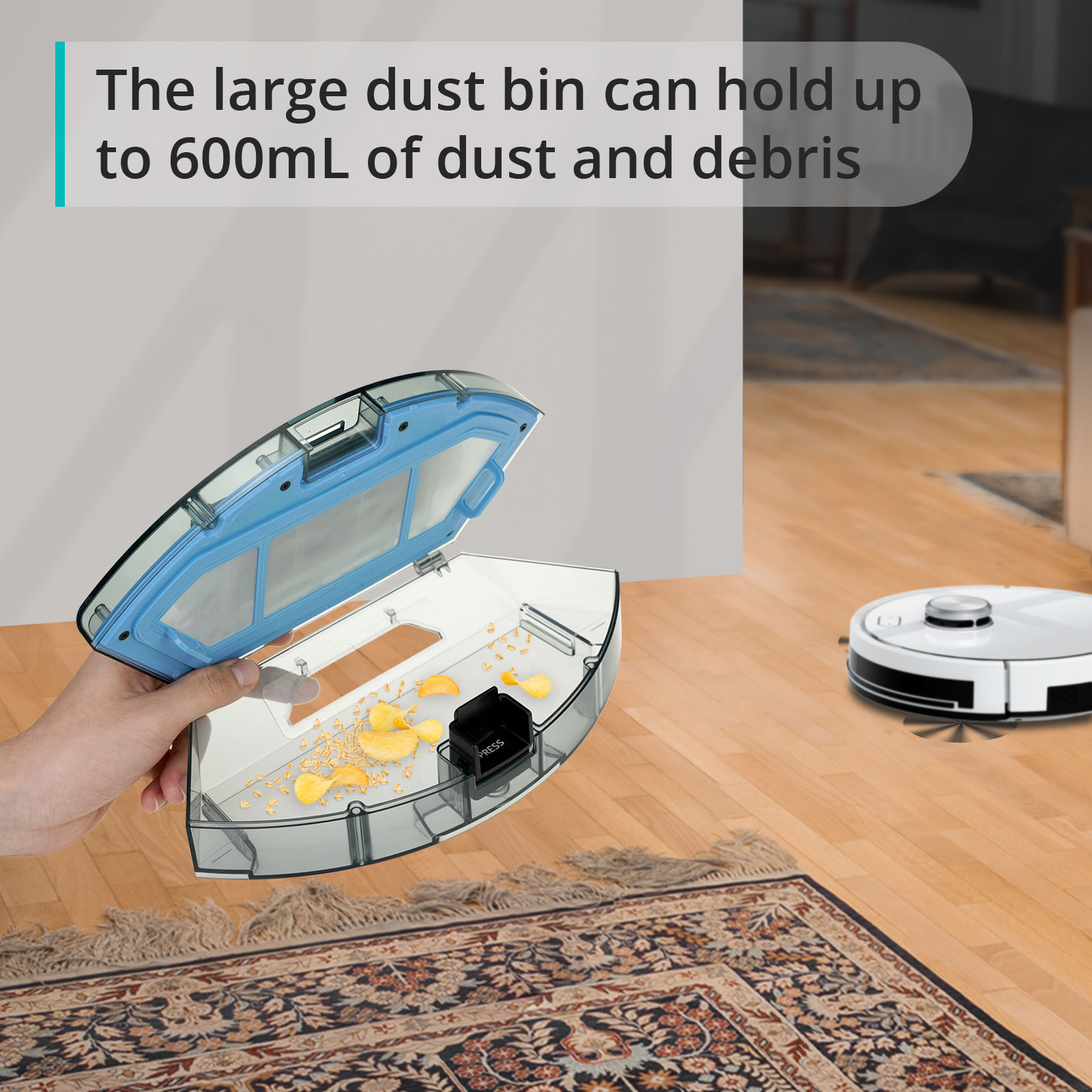 Large dust bin 600ml